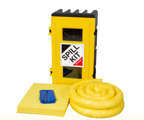 Chemical Spill Kit in Wall Cabinet
